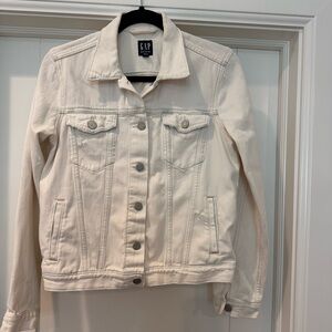 Gap Antique White Denim Trucker Jacket S
